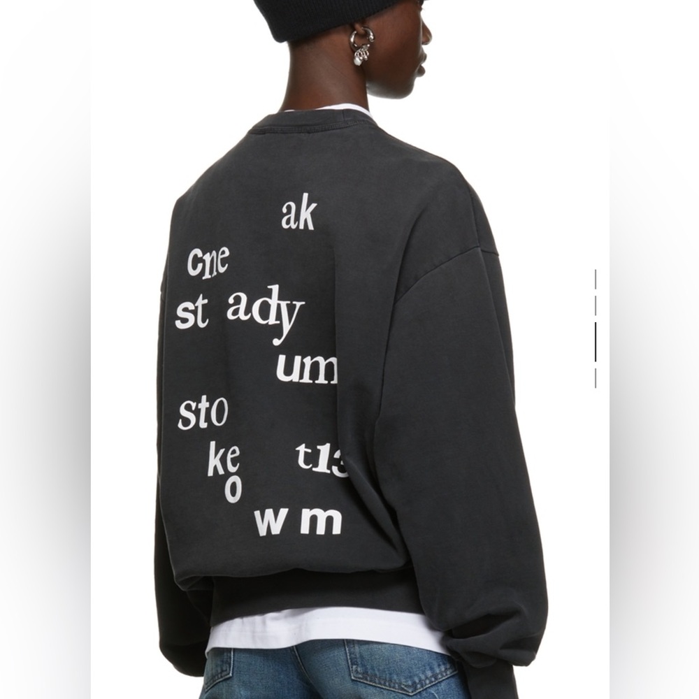 Acne dark grey logo sweatshirt